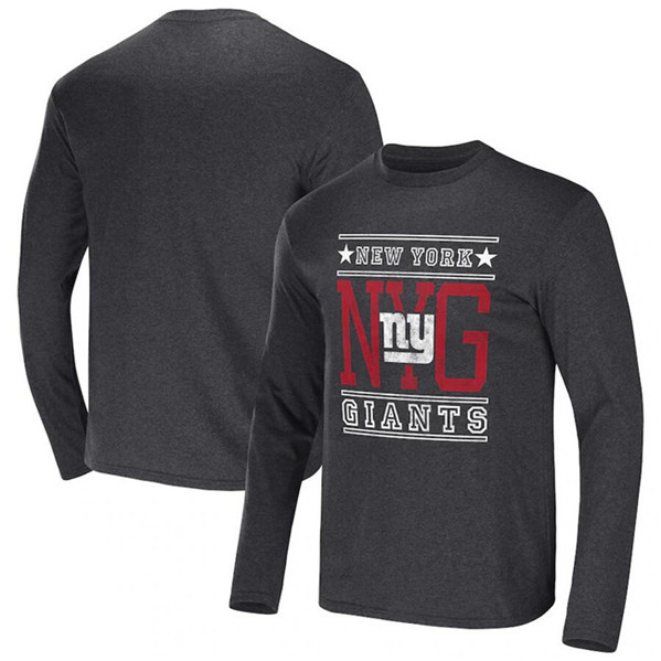 Men's New York Giants Heathered Charcoal x Darius Rucker Collection Long Sleeve T-Shirt - Click Image to Close